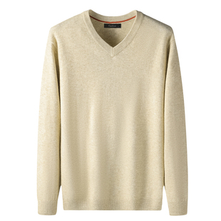 Clare Kalen官方正品 羊毛衫男V领纯色套头针织衫纯色毛衣打底衫