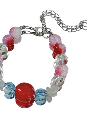 【玫蓝幻晶】MIES原创冰透樱桃手串彩色串珠手链女百搭高颜值手饰