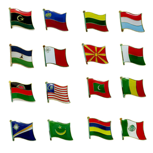 立陶宛 马其顿马来西亚等国家国旗胸章 合金 蝴蝶扣胸针 服饰装饰