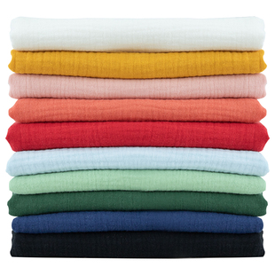 纯棉双层纱布 宝宝全棉棉纱布料 连衣裙衣服服装肌理绉布婴儿面料