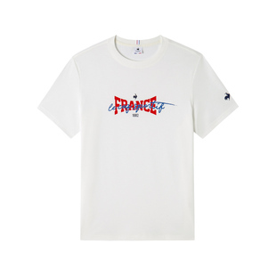 乐卡克法国公鸡夏季男子柔软舒适休闲时尚潮流百搭运动短袖T恤