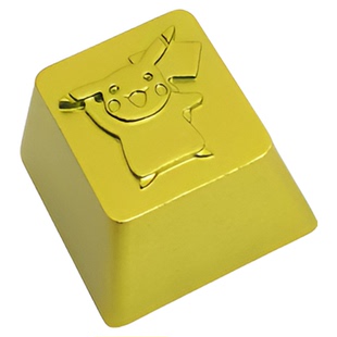 皮卡丘浮雕个性铝合金金属键帽单个宝可梦键R4阳极氧化上色磨砂