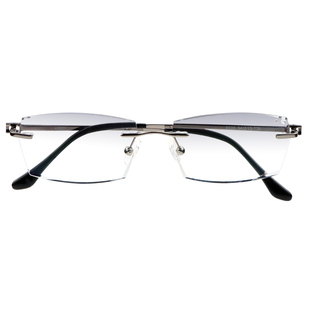 无框老花镜高清防蓝光钻石切边100 150 200 250 300度老光眼镜男