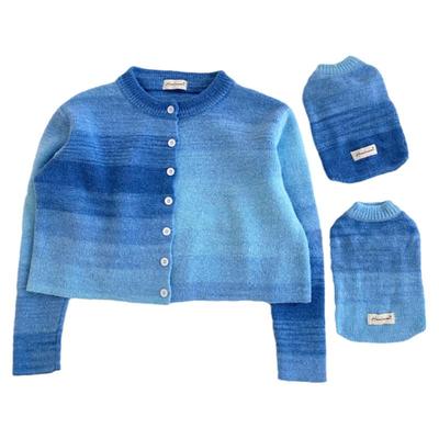 绝版原创宠物扎染蓝色毛衣