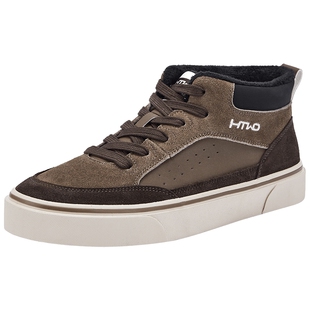 热风男鞋2025年冬季新款男士时尚高帮鞋休闲板鞋户外运动慢跑鞋子