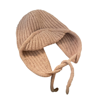 粉色针织毛线帽女2025秋冬飞行帽