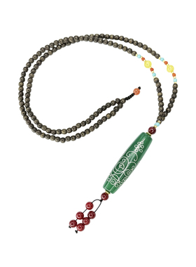 BUDDIA2025新款孔雀王天珠项链