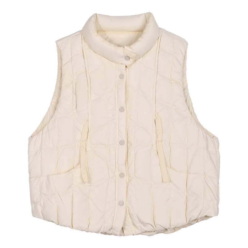 立领棉服马甲外套冬季叠穿背心女
