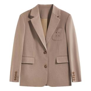 达佳诗卡其色西装套装女大学生西服外套高级女式职业正装休闲女装