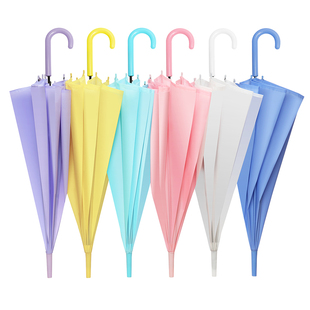 日系磨砂透明雨伞男女网红小清新长柄自动小学生儿童广告定制logo