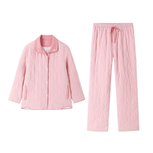 全棉时代睡衣男女士暖绒绒保暖家居服套加厚保暖冬季睡衣春装睡裤