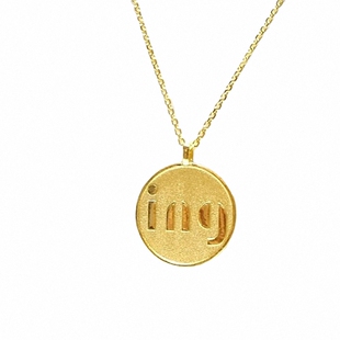 ING太阳金币项链女轻奢小众纯银18K金锁骨链圆牌毛衣链情人节礼物