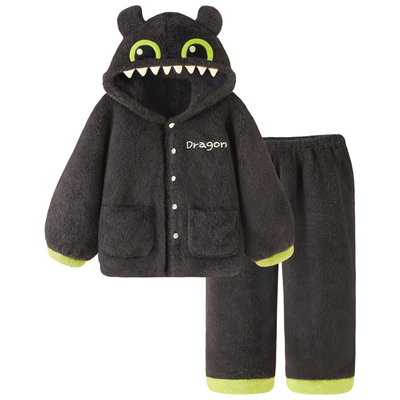 睡衣男冬季加厚珊瑚绒保暖家居服