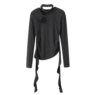 夏韩系高级感穿搭套装裙女秋冬季坑条针织上衣配半身裙两件套不晚