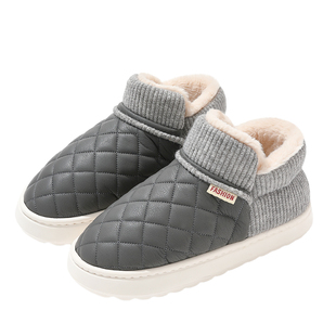 防水棉鞋男款冬季外穿加绒加厚包跟棉拖鞋保暖厚底防滑雪地靴男士