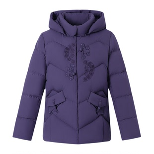 中老年棉衣女短款妈妈羽绒棉服2025新款中年女士棉袄冬装时尚外套