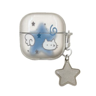 适用于华为freeclip2保护套透明壳Pro5星星小猫苹果airpodspro3代软壳华为se4趣味卡通塞纳S6S耳机壳oppoair4