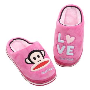 （清仓)大嘴猴亲子棉拖鞋居家包头毛绒保暖防滑儿童可爱卡通拖鞋