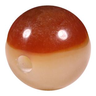 9mm天然新疆和田玉籽料黄沁单珠黄玉散珠籽玉圆珠红沁珠子手链