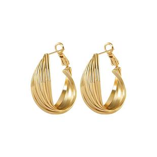莫比乌斯大圈圈耳环女2026新款爆款高级感秋冬复古夸张金色粗耳圈