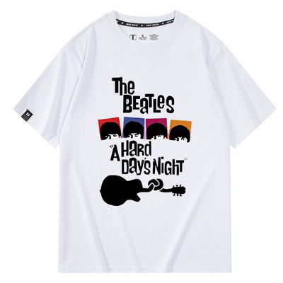 摇滚披头士beatles乐队周边嘻哈欧美风衣服潮流男生夏季大码短袖