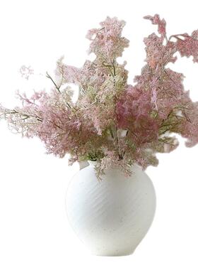 高级氛围感迷雾黄栌仿真花侘寂法式粉紫色餐桌花艺仿生花假花