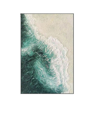 大芬村抽象海浪沙滩纯手绘肌理挂画现代极简客厅玄关走廊装饰壁画