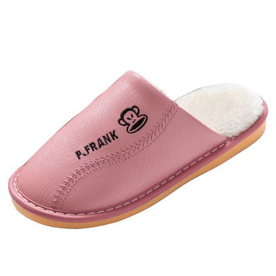 大嘴猴家居保暖毛绒防水情侣棉拖