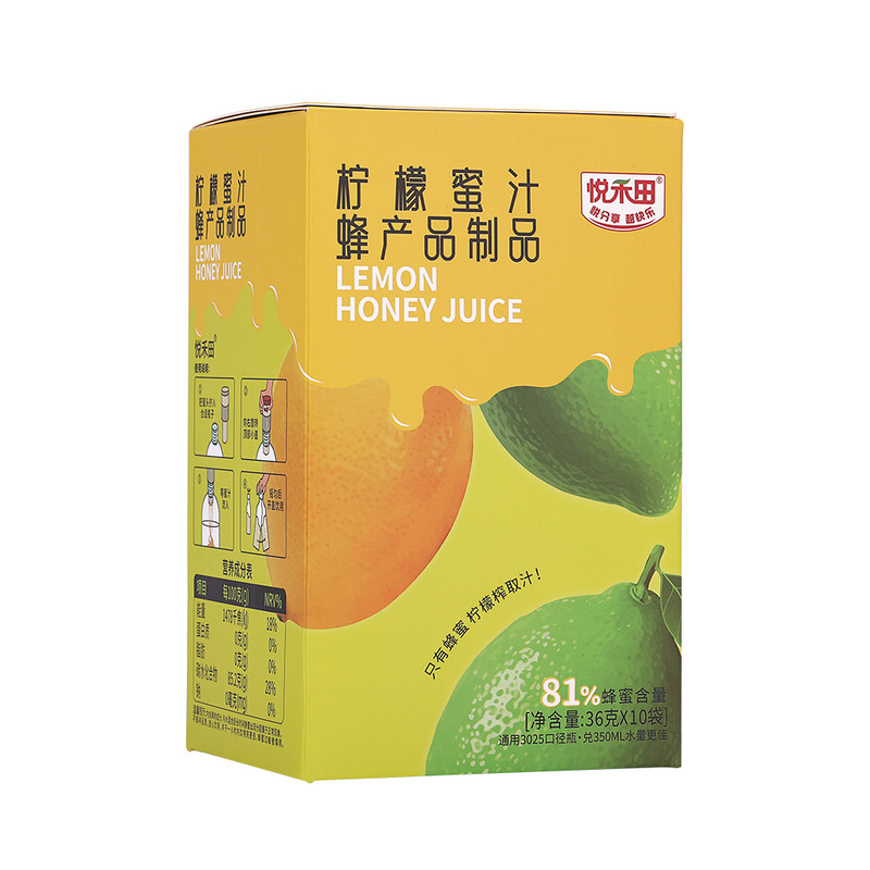 悦禾田蜂蜜柠檬水蜜分离式0脂网果味/风味/果汁饮料