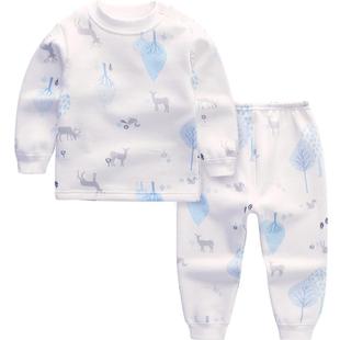 宝宝加绒加厚保暖纯棉内衣套装男童秋衣女童婴儿衣服儿童秋冬装季