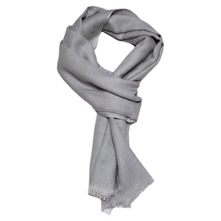 秋冬男女保暖纯色羊毛烟灰铁青65195厘米超柔大长巾外贸披肩围巾