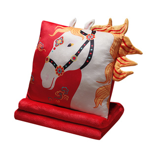 祥云马三合一抱枕毯子办公室折叠午睡枕被子两用车用车载腰靠枕毯