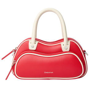 OMENTAR欧蒙特新款小众原创真皮青蛙包女波士顿保龄球斜挎小包包