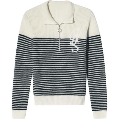 PSALTER诗篇冬黑白条纹羊毛羊绒毛针织衫