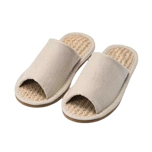 EVA居家亚麻凉拖鞋竹子马来草家用地板春夏室内防臭棉麻透气舒适