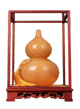 玉装饰中式客厅天然玉石葫芦