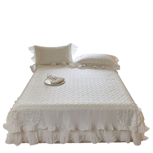 仙女床裙乳胶凉席三件套公主凉感冰丝空调席子夏季可折叠水洗床盖