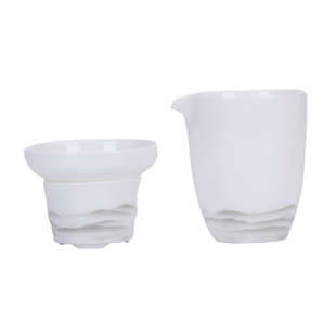 德化羊脂玉陶瓷茶漏一体公道杯过滤网茶海匀杯白瓷分茶器高档茶具