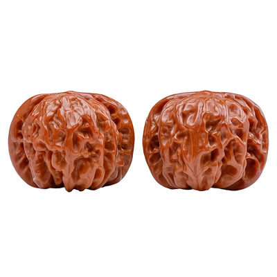 嵌碧一物一图磨盘狮子头文玩核桃