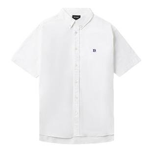 BEAMS男装纯色短袖衬衫2025冬季新品通勤翻领衬衣衬衫010162XM