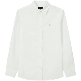 BEANPOLE滨波 女士商务通勤牛津纺上衣蓝色纯棉长袖衬衫