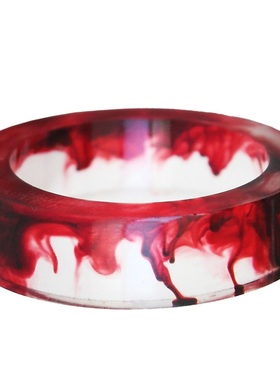 木丘血液朋克风树脂男女欧美戒指