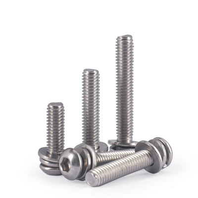 304不锈钢圆头螺丝螺母平垫片套装加长螺栓三组合大全M3M4M5M6M10