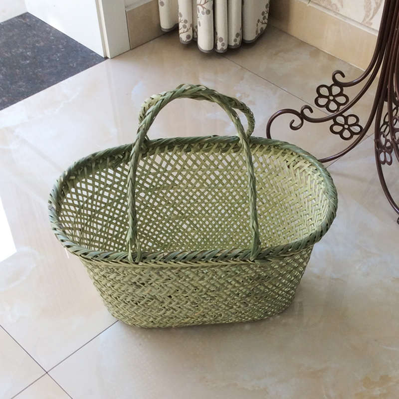 手工竹编篮子手提篮购物篮小篮收纳筐鸡蛋水果篮子礼品篮买菜竹筐