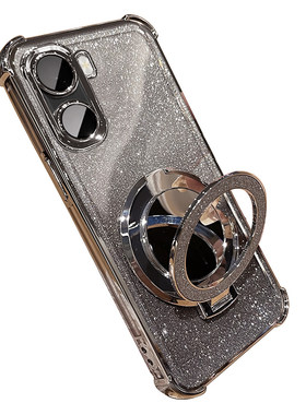 适用oppoA6c/A6x闪粉镜子支架壳