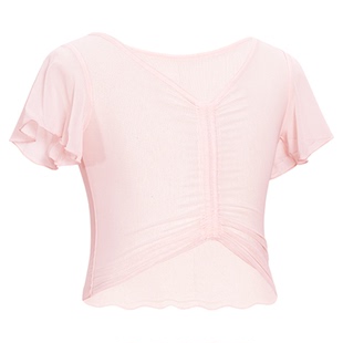 儿童舞蹈纱衣罩衫女夏季网纱上衣练功服女童轻薄飞袖古典披肩外套