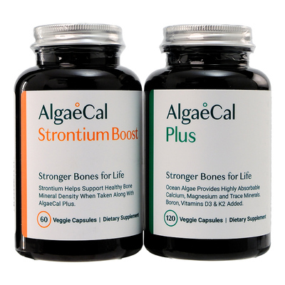 AlgaeCal骨骼构建包矿物质锶维生素VDK2骨密度海藻钙女生骨瓶提高