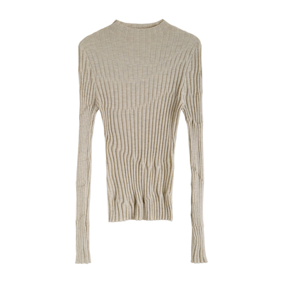 肌理感半高领针织衫羊毛打底修身