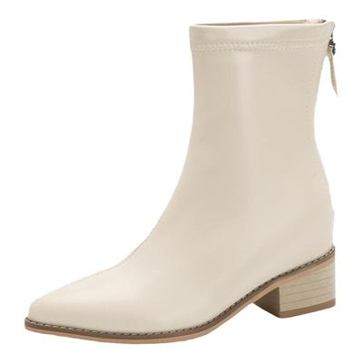 ZYIYI内增高尖头英伦瘦瘦短靴