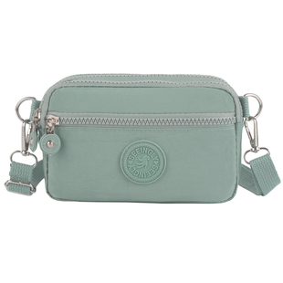 简约布艺斜挎包女生纯色多层手机包袋多功能单肩帆布小包包手抓包